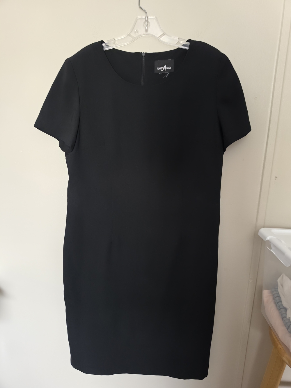 Positive Attitude Black Shift Dress Size 16 Short Sleeve LBD